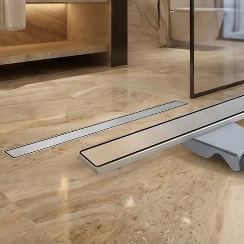 Purvex Home Lineer Duş Kanalı - Fırçalanmış 304 Paslanmaz Çelik Duş Süzgeci, Koku Önleyici Trap 4