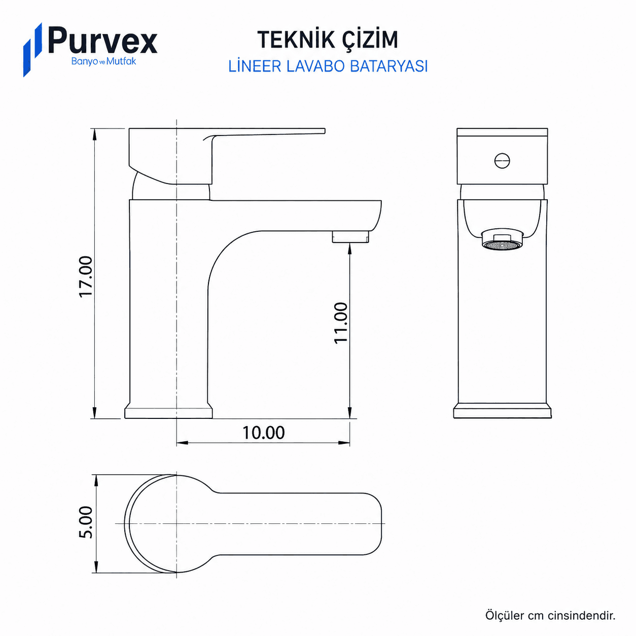 Purvex Home Giza Serisi Pirinç Gövde Krom Kaplama Lavabo Bataryası 7