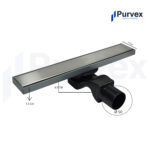 Purvex Ø50 Yan Çıkışlı Paslanmaz Duş Kanalı- Plastik Gövde