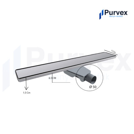 Paslanmaz Çelik Lineer Duş Kanalı- Ø50 Yan Çıkışlı